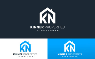 KN real estate logo design vector