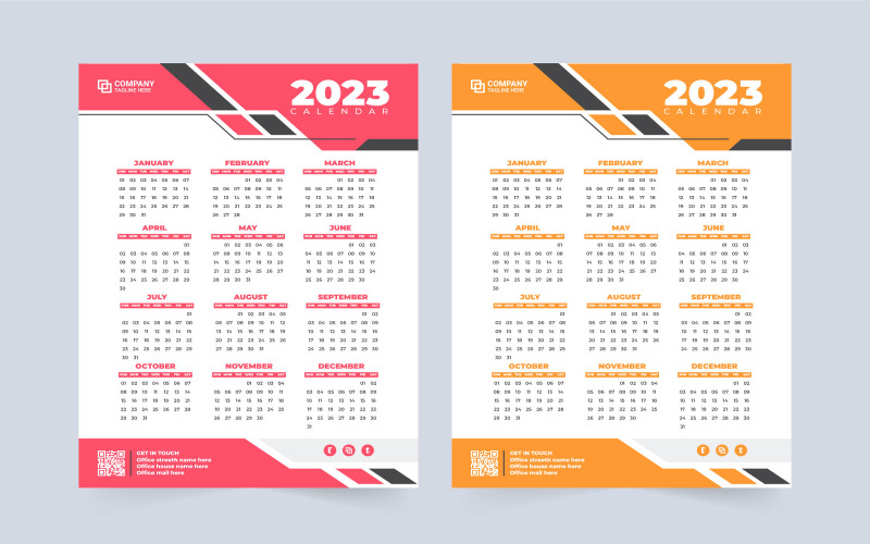 2023 Modern Calendar and Planner Design Corporate Identity