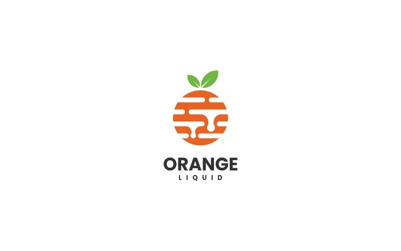 Orange Liquid Color Logo Style Logo Template
