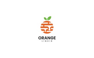 Orange Liquid Color Logo Style