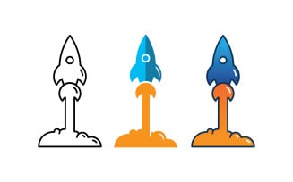 Rocket Template Vector Icon Illustration Design V3