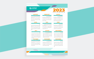 2023 Year Calendar Template Vector