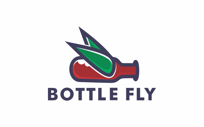 BOTTLE FLY LINE LOGO TEMPLATE Logo Template