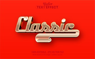 Classic - Editable Text Effect, Classic Car Gold Text Style, Graphics Illustration