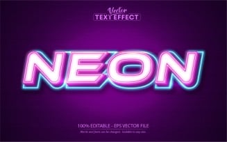 Neon - Editable Text Effect, Neon Light Text Style, Graphics Illustration