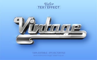 Vintage - Editable Text Effect, Classic Car Silver Text Style, Graphics Illustration