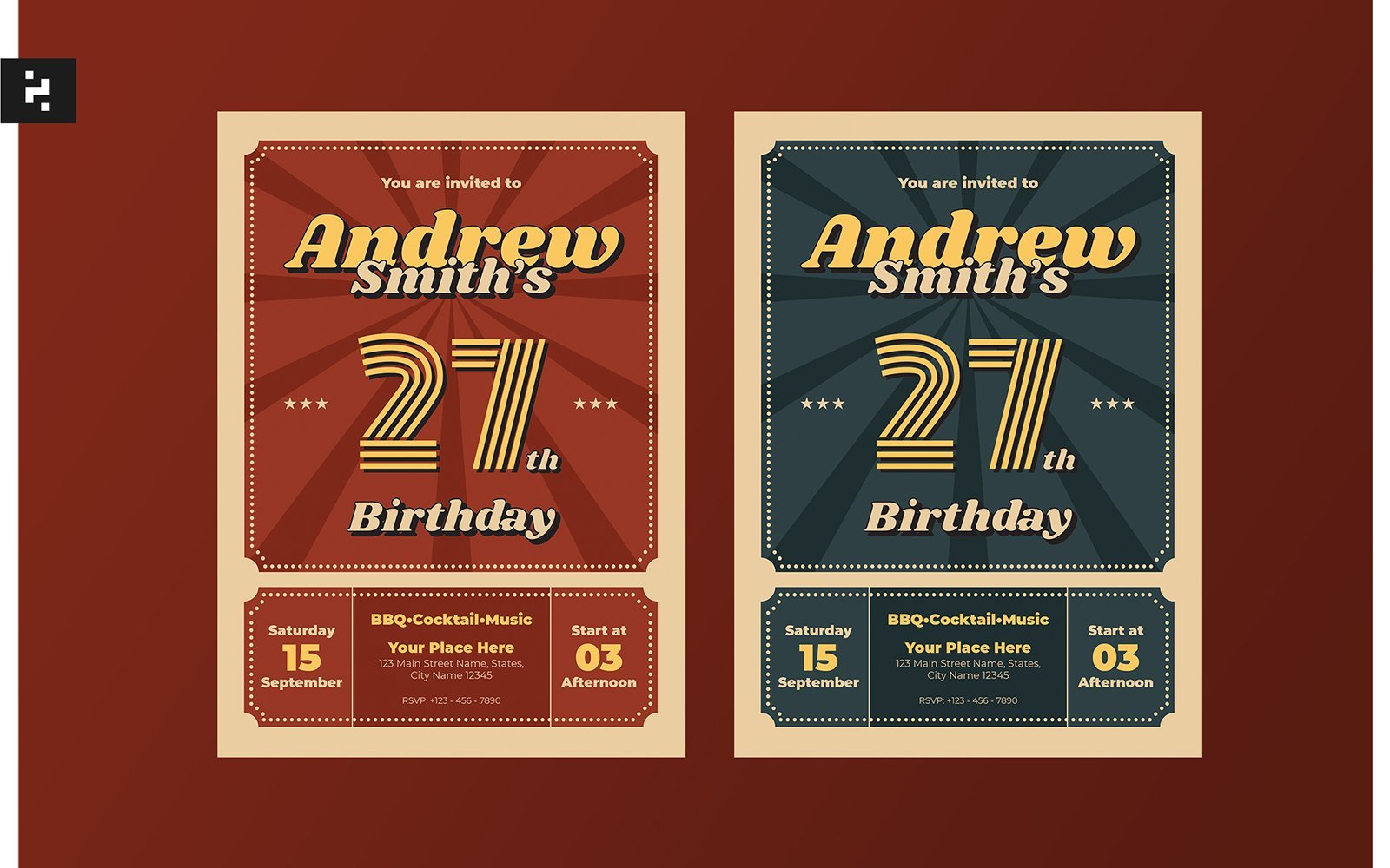 Template #272630 Vintage Birthday Webdesign Template - Logo template Preview