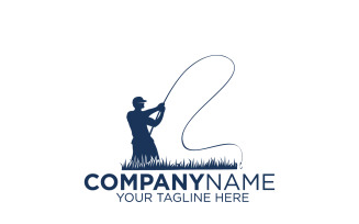 A Man Fishing Logo Template