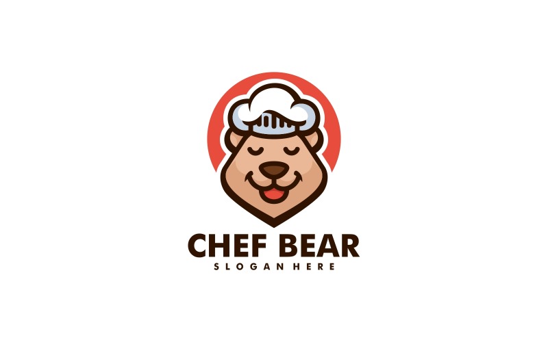 Chef Bear Mascot Cartoon Logo Logo Template