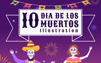 10 Dia De Los Muertos or Day of the Dead Illustration