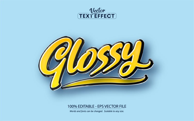Glossy - Editable Text Effect, Comic And Cartoon Text Style, Graphics Illustration