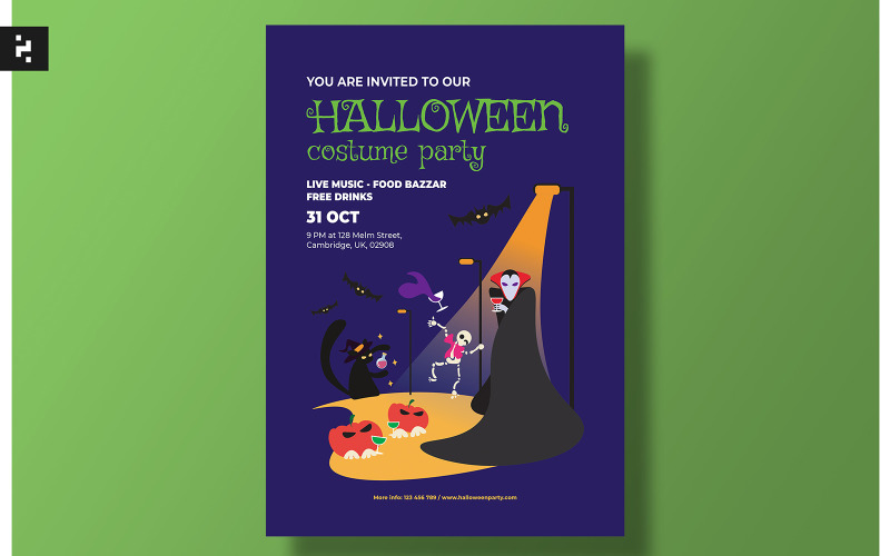 Halloween Costume Party Flyer Corporate Identity