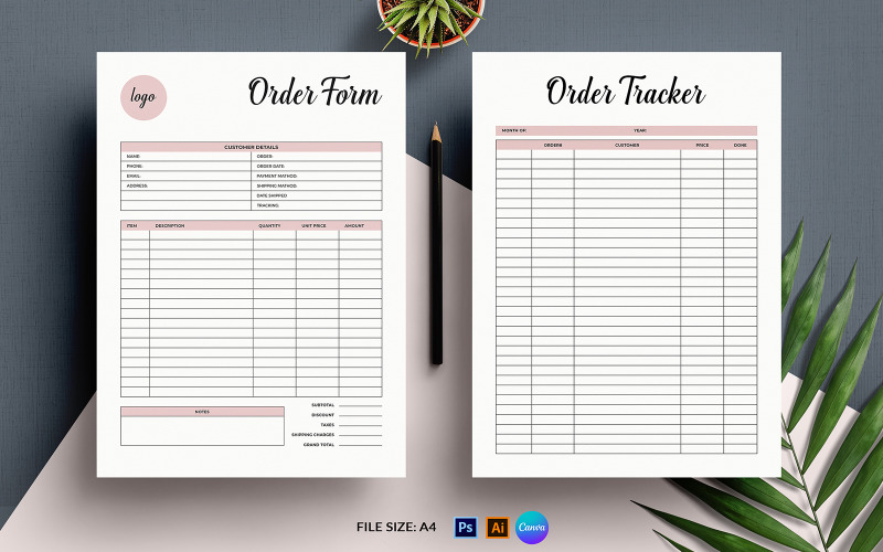 Order and Tracking Form Template Corporate Identity