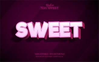 Sweet - Editable Text Effect, Comic And Pink Cartoon Text Style, Graphics Illustration