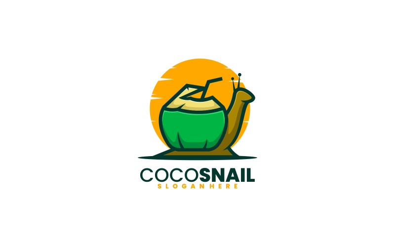 Coconut Snail Simple Mascot Logo Logo Template