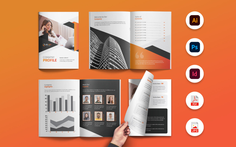 Corporate Business Bifold Brochure Design Template Corporate Identity
