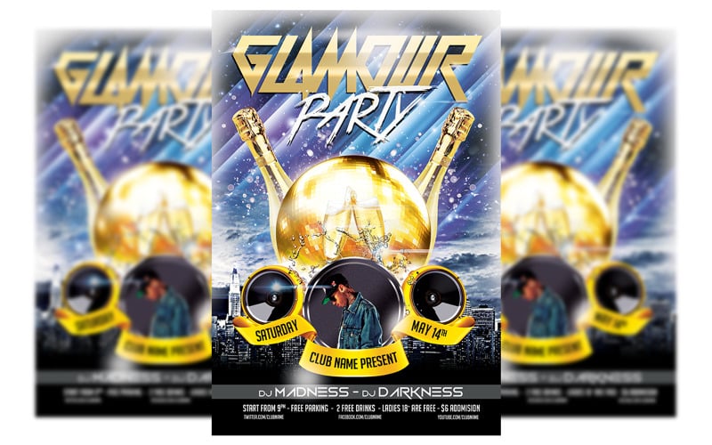 Glamour Party Flyer Template #2 Corporate Identity