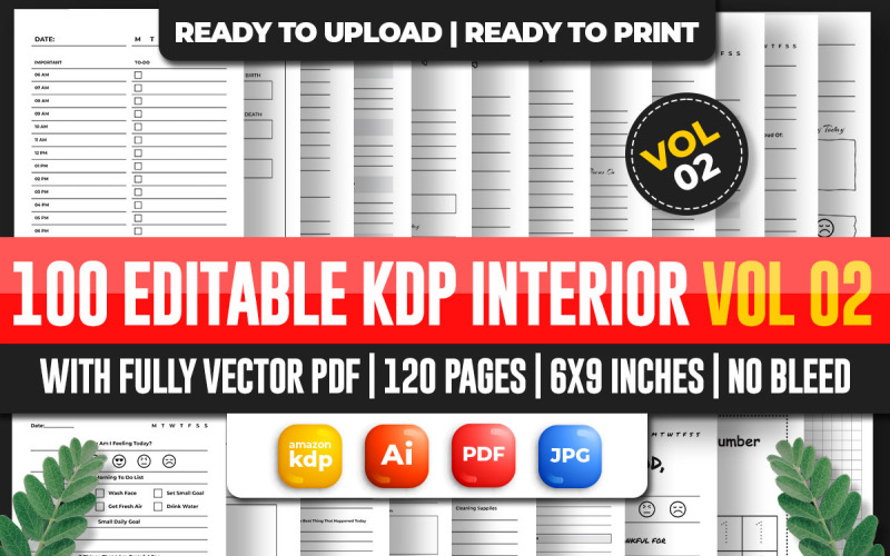 Mega Editable KDP Interior Bundle Vol 02 Planner
