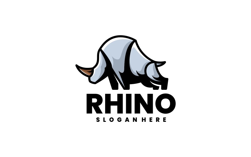 Rhino Simple Mascot Logo Style Logo Template
