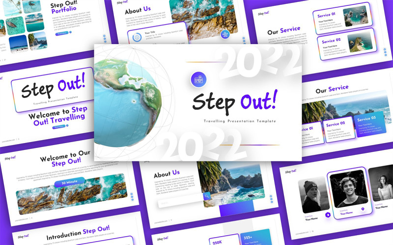 Step Out! Travelling Multipurpose PowerPoint Presentation Template PowerPoint Template