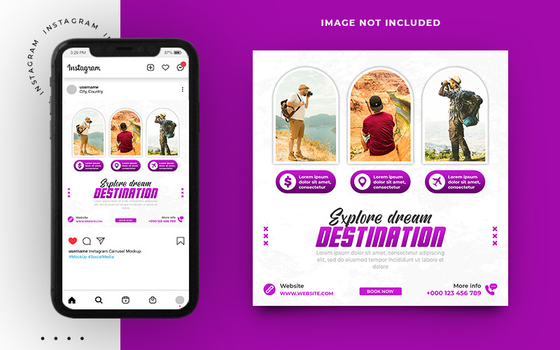 Travel And Tourism Agency Social Media Instagram Post Banner Template