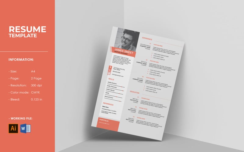 A4 Clean Resume / Cv Template Resume Template