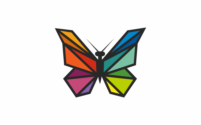 Colorful Butterfly Logo Template
