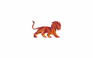 Colorful Piece Lion Logo Template