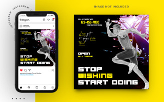 Fitness And Gym Flyer Social Media Post Web Banner Template Design