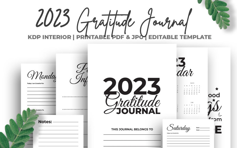 2023 Gratitude Journal KDP Interior Planner