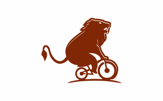 Lion Cycling Logo Template