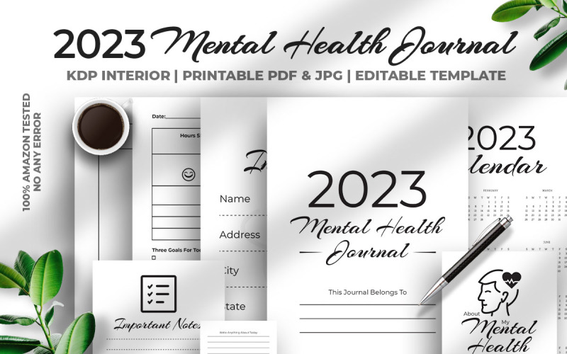 2023 Mental Health Journal KDP Interior Planner