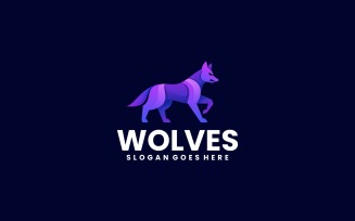 Wolf Gradient Colorful Logo Template