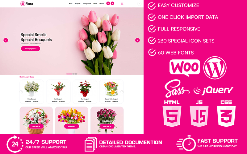 Flora - Flower Shop WooCommerce WordPress Theme