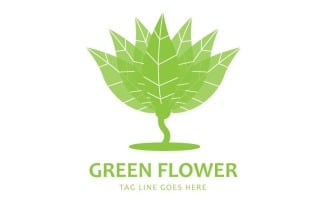 Creative Green Flower Logo Template