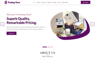 Printing Farm - Printing Company HTML5 Landing Page Template