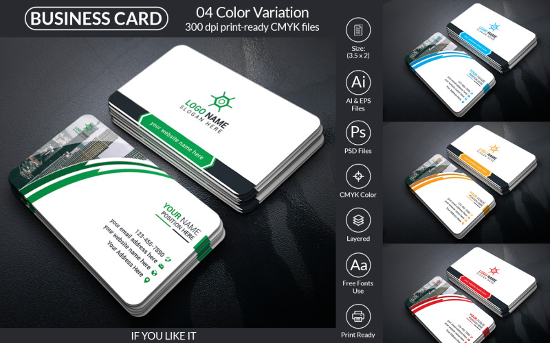 Professional Business Card Design Template V1 Corporate Identity