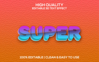 Super | 3D Super Text Style | Super Editable Psd Text Effect | Modern Super Psd Font Style