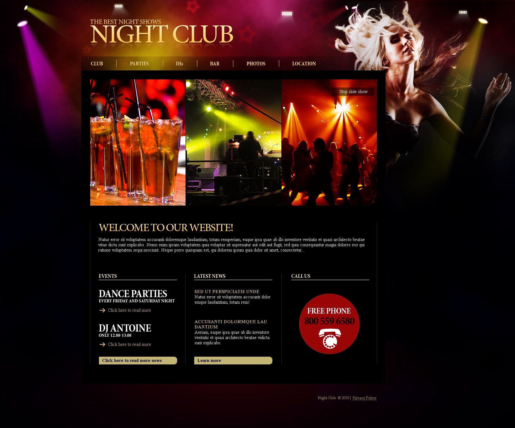 Night Club Website Template 27313
