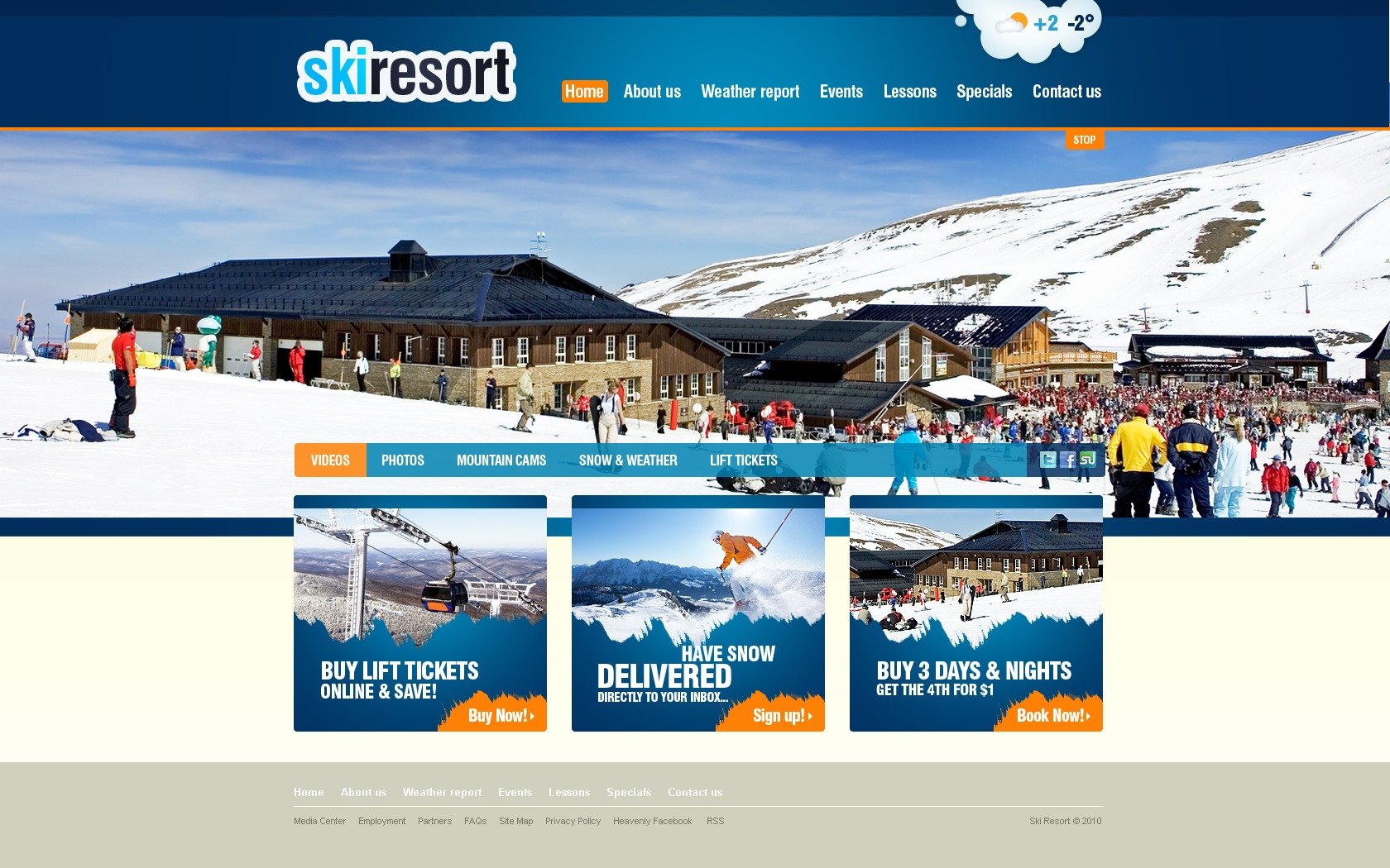 Skiing Website Template #27349