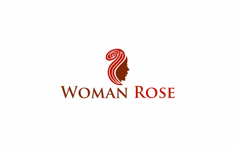 Abstract Rose Woman Logo Template