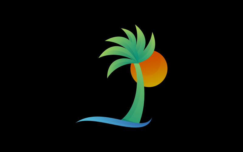 beach gradient logo template Logo Template