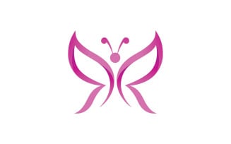 Beauty Butterfly logo template. Vector illustration. V2