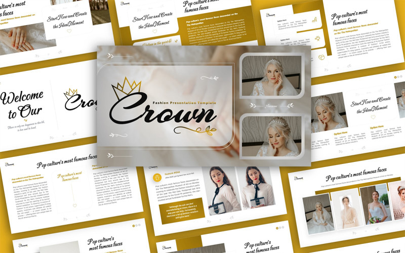 Crown Fashion Multipurpose PowerPoint Presentation Template PowerPoint Template