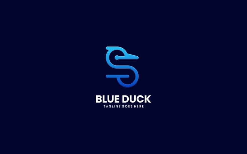 Duck Line Art Logo Style 1 Logo Template
