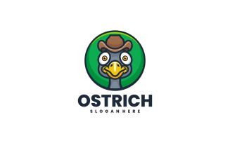 Ostrich Mascot Cartoon Logo