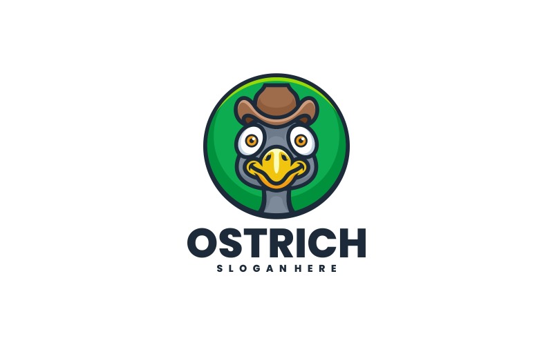 Ostrich Mascot Cartoon Logo Logo Template
