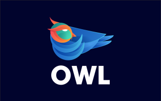 owl gradient modern logo template