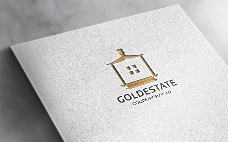 Professional Gold Real Estate Logo Logo Template