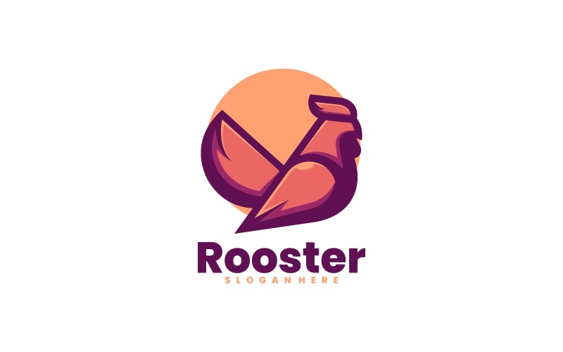 Rooster Simple Mascot Logo 1 Logo Template
